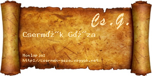 Csermák Géza névjegykártya