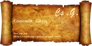 Csermák Géza névjegykártya