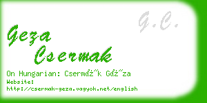 geza csermak business card